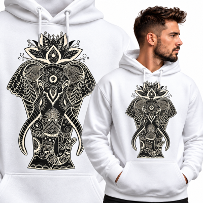 BLUZA Z KAPTUREM ZWIERZĘTA SŁOŃ 5